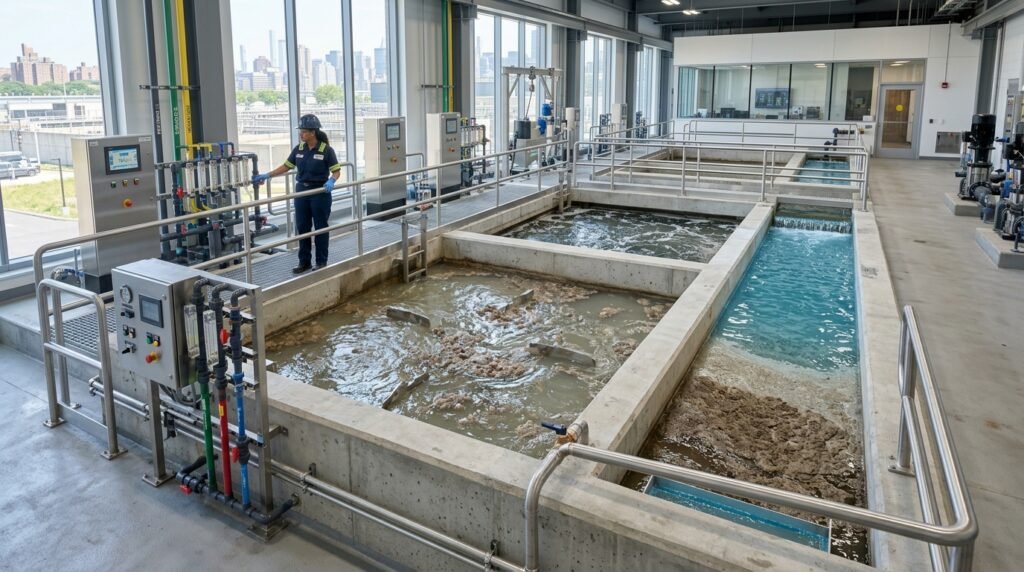 معالجة المياه بالترسيب